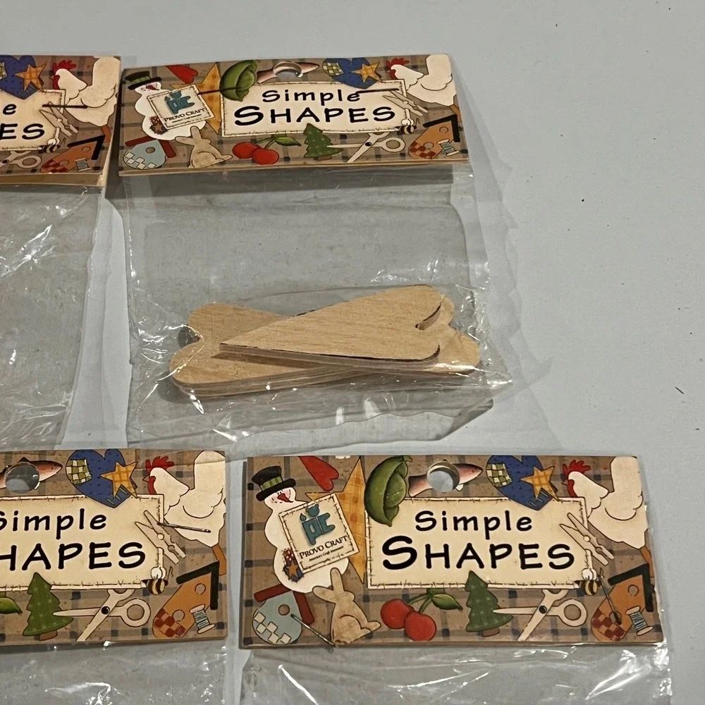 PROVO‎ CRAFT Simple SHAPES Wooden Craft Pieces Lot of 6 New Sealed